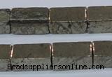 CPY594 15.5 inches 10*20mm cuboid pyrite gemstone beads