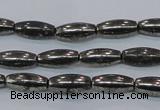 CPY600 15.5 inches 5*16mm rice pyrite gemstone beads wholesale