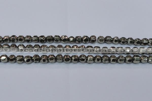 CPY617 15.5 inches 10mm nuggets pyrite gemstone beads