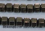 CPY618 15.5 inches 9*10mm pyrite gemstone beads