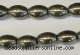 CPY62 15.5 inches 10*14mm rice pyrite gemstone beads wholesale