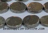 CPY643 15.5 inches 12*16mm oval pyrite gemstone beads wholesale