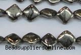 CPY647 15.5 inches 8*8mm diamond pyrite gemstone beads wholesale