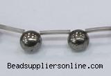 CPY665 Top drilled 10mm round pyrite gemstone beads wholesale