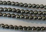 CPY71 15.5 inches 3mm round pyrite gemstone beads wholesale