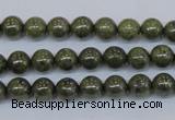 CPY750 15.5 inches 4mm round pyrite gemstone beads wholesale