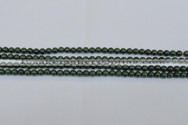 CPY760 15.5 inches 4mm round pyrite gemstone beads wholesale