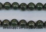 CPY762 15.5 inches 8mm round pyrite gemstone beads wholesale