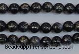 CPY771 15.5 inches 6mm round pyrite gemstone beads wholesale