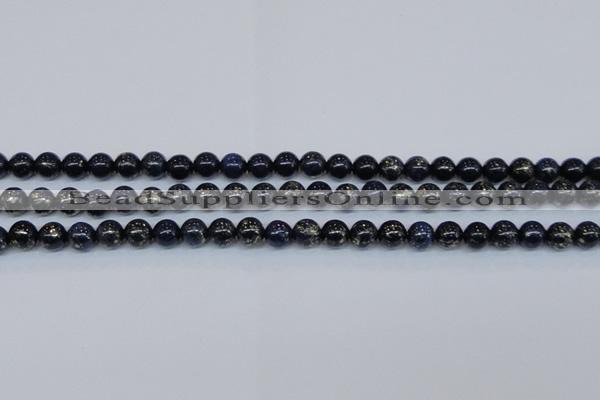 CPY772 15.5 inches 8mm round pyrite gemstone beads wholesale