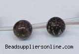 CPY780 Top drilled 10mm round pyrite gemstone beads wholesale