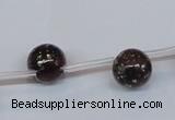 CPY781 Top drilled 10mm round pyrite gemstone beads wholesale