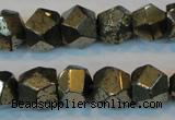 CPY80 15.5 inches 12mm faceted nuggets pyrite gemstone beads