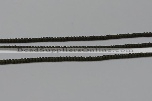 CPY810 15.5 inches 2*3mm faceted rondelle matte pyrite beads