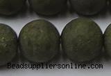 CPY821 15.5 inches 20mm round matte pyrite beads wholesale