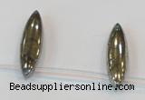 CPY98 Top-drilled 8*30mm marquise pyrite gemstone beads wholesale