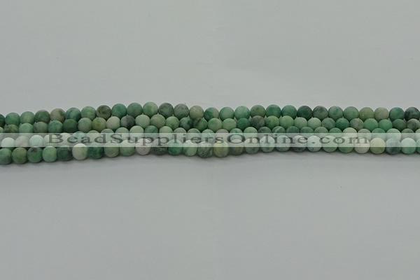 CQJ230 15.5 inches 4mm round matte Qinghai jade beads