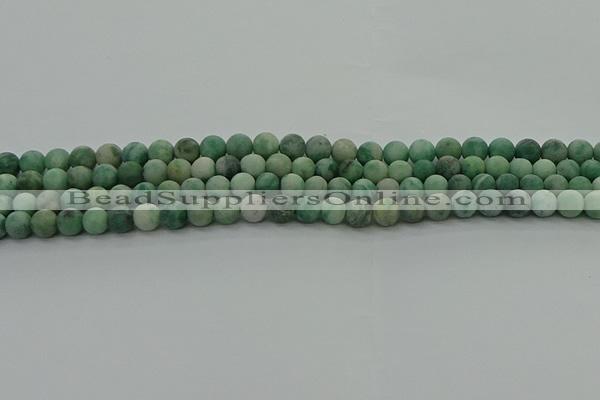 CQJ231 15.5 inches 6mm round matte Qinghai jade beads