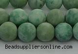 CQJ233 15.5 inches 10mm round matte Qinghai jade beads