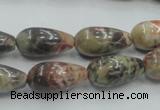 CRA06 15.5 inches 10*20mm teardrop natural rainforest agate beads