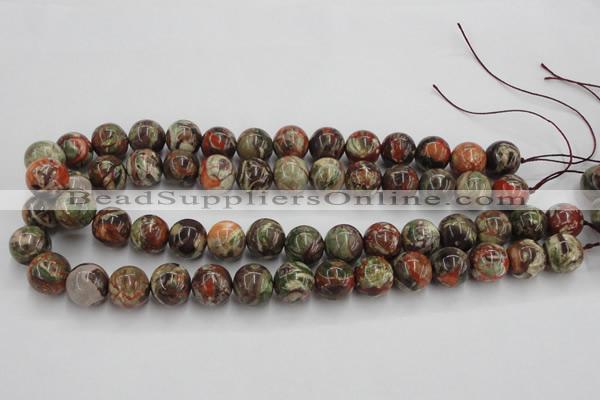 CRA153 15.5 inches 14mm round rainforest agate beads wholesale