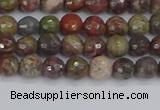 CRA160 15.5 inches 4mm faceted round rainforest agate beads