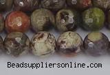 CRA162 15.5 inches 8mm faceted round rainforest agate beads