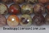 CRA163 15.5 inches 10mm faceted round rainforest agate beads