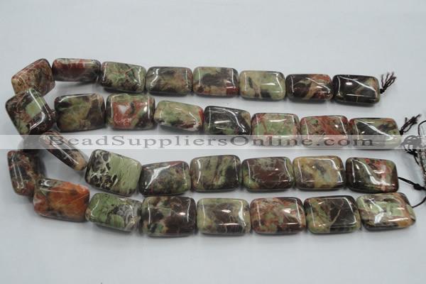 CRA22 15.5 inches 18*25mm rectangle natural rainforest agate beads