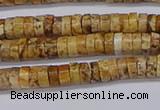 CRB1015 15.5 inches 2*4mm heishi picture jasper beads wholesale