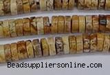 CRB1016 15.5 inches 2*5mm heishi picture jasper beads wholesale