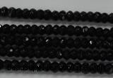 CRB104 15.5 inches 2.5*4mm faceted rondelle black agate beads