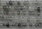 CRB105 15.5 inches 2.5*4mm faceted rondelle cloudy quartz beads