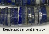 CRB1085 15.5 inches 5*20mm - 6*22mm faceted heishi lapis lazuli beads