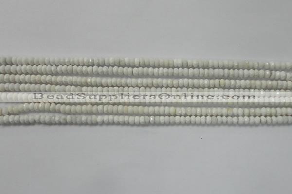 CRB109 15.5 inches 2.5*4mm faceted rondelle white agate beads