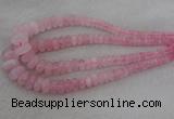 CRB1100 15.5 inches 5*8mm - 9*18mm rondelle rose quartz beads