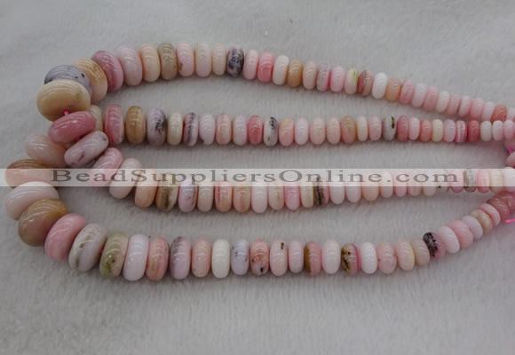 CRB1106 15.5 inches 5*8mm - 9*18mm rondelle pink opal beads