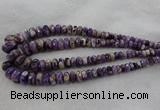 CRB1122 15.5 inches 5*8mm - 9*18mm faceted rondelle dogtooth amethyst beads