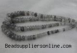 CRB1124 15.5 inches 5*8mm - 9*18mm faceted rondelle cloudy quartz beads