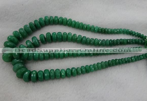 CRB1127 15.5 inches 5*8mm - 9*18mm faceted rondelle green aventurine beads