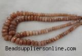 CRB1131 15.5 inches 5*8mm - 9*18mm faceted rondelle moonstone beads