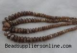 CRB1132 15.5 inches 5*8mm - 9*18mm faceted rondelle moonstone beads