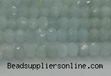 CRB1200 15.5 inches 3*4mm faceted rondelle aquamarine beads