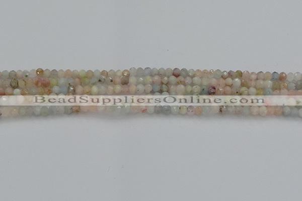 CRB1201 15.5 inches 3*4mm faceted rondelle morganite beads