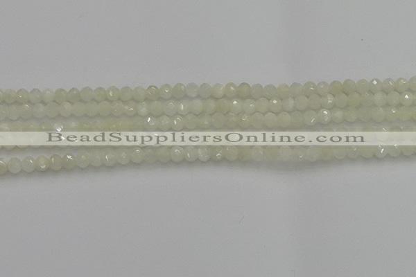 CRB1211 15.5 inches 4*6mm faceted rondelle white moonstone beads