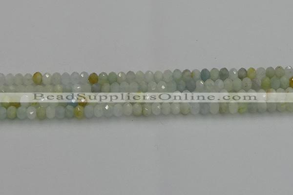 CRB1212 15.5 inches 4*6mm faceted rondelle aquamarine beads