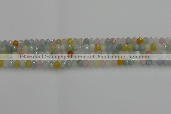 CRB1213 15.5 inches 4*6mm faceted rondelle morganite beads