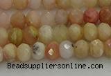 CRB1215 15.5 inches 4*6mm faceted rondelle pink opal beads