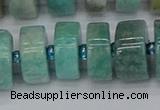 CRB1235 15.5 inches 8*16mm tyre amazonite gemstone beads