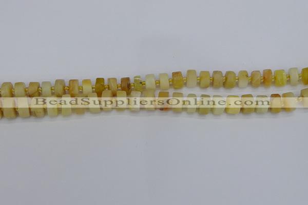 CRB1238 15.5 inches 5*8mm tyre matte yellow opal gemstone beads